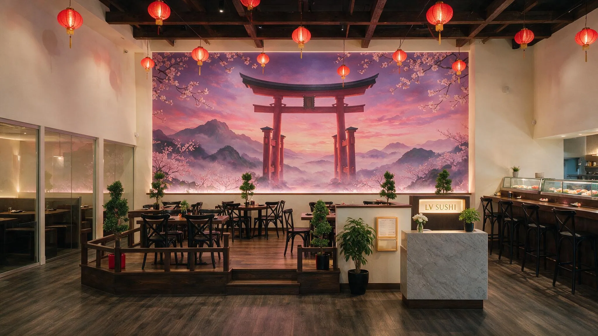 LV Sushi restaurant interiør